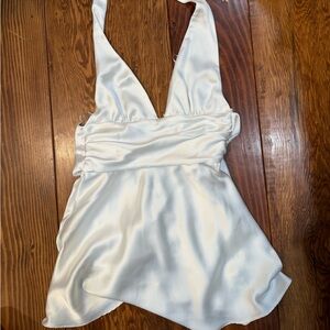 Zara White Mini Dress with Ruffled Details